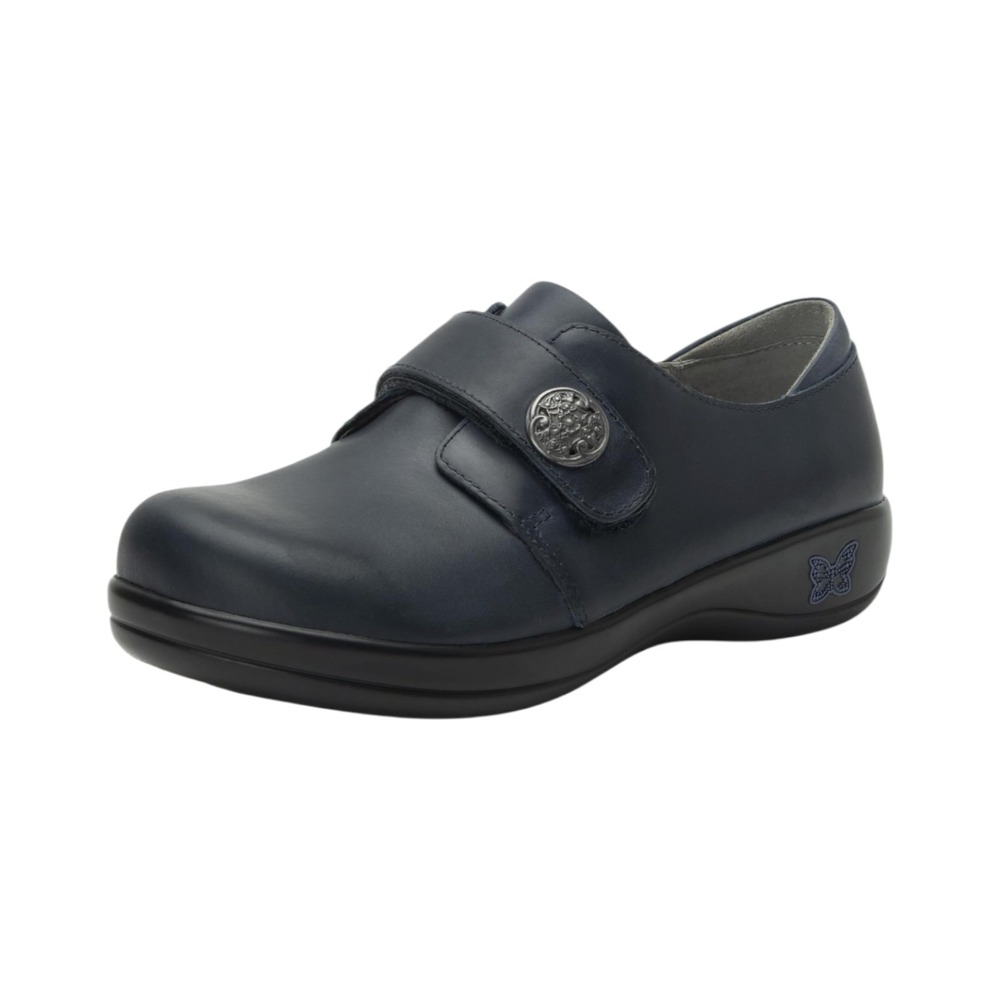 Alegria Womens Jolene Oiled Navy Leather Slip On Nurse Shoes‎ Clogs Size 39 US 9